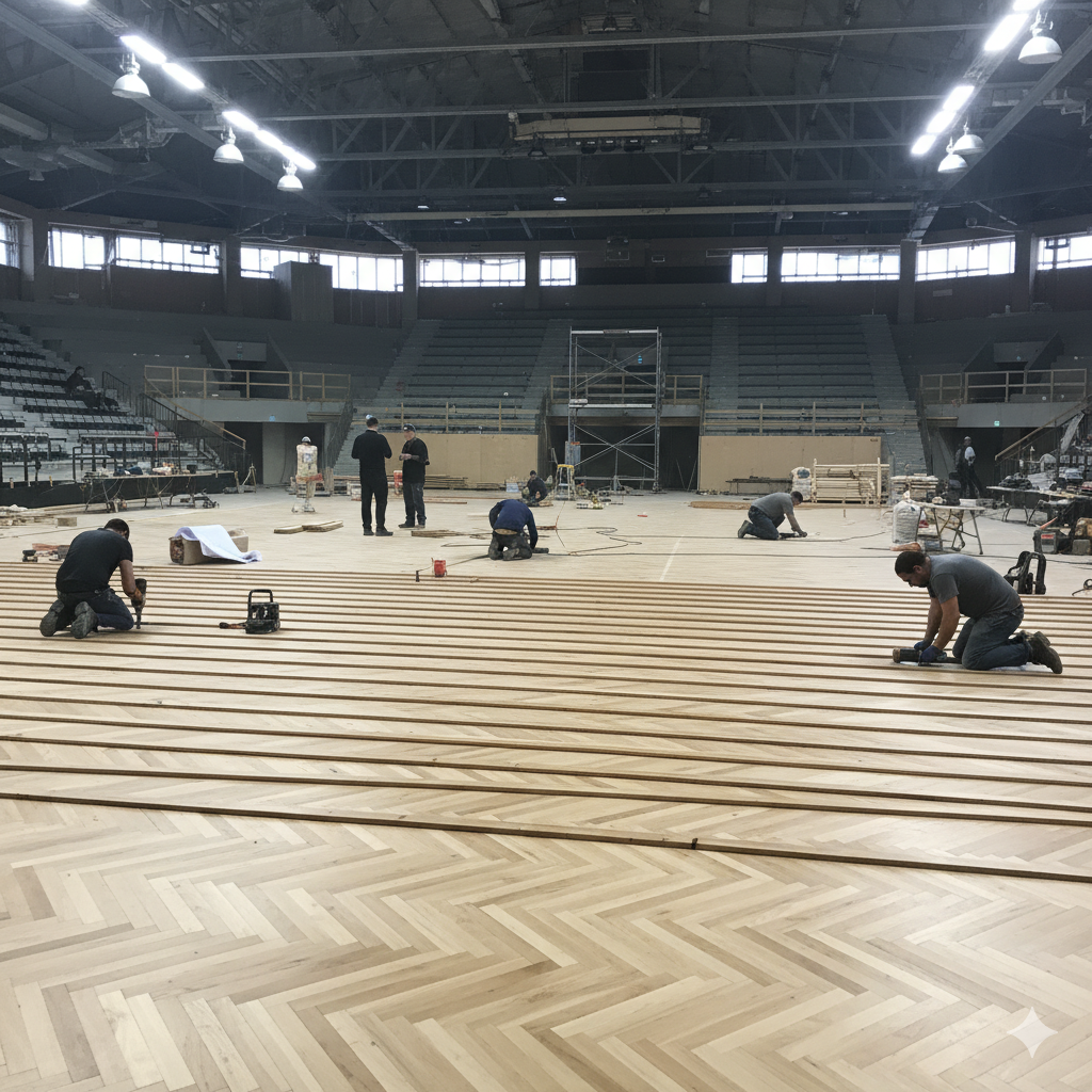 Wooden Flooring Court Construction in Patna