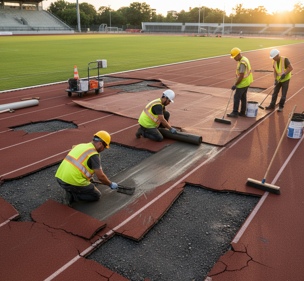 Repair of Damaged Running Track