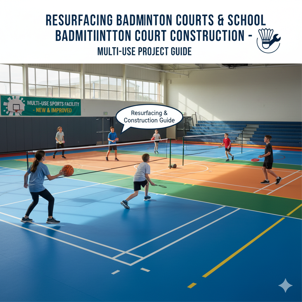 Resurfacing Badminton Courts & School Badminton Court Construction