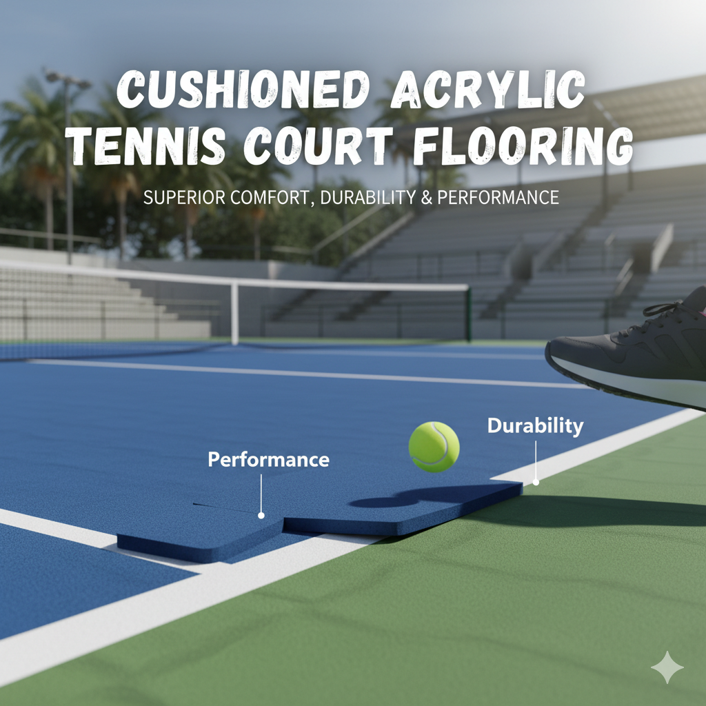 Cushioned Acrylic Tennis Court Flooring – Superior Comfort, Durability & Performance