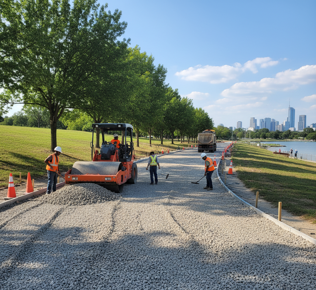 Jogging Track Base Preparation