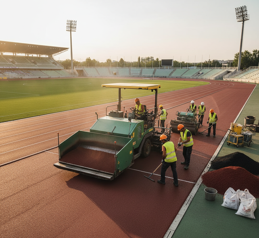Track Surfacing Installation