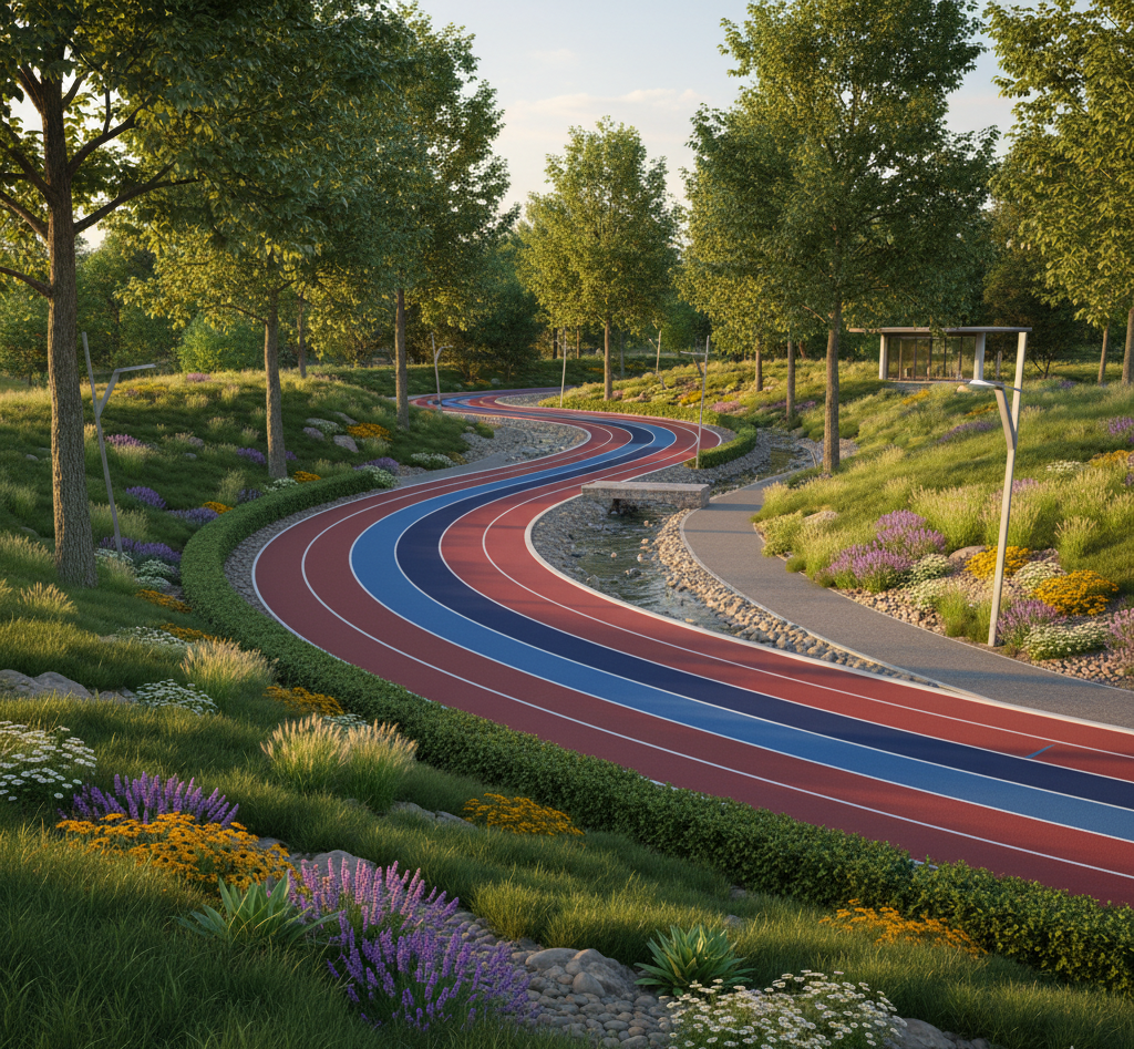 Track Surrounding Landscaping