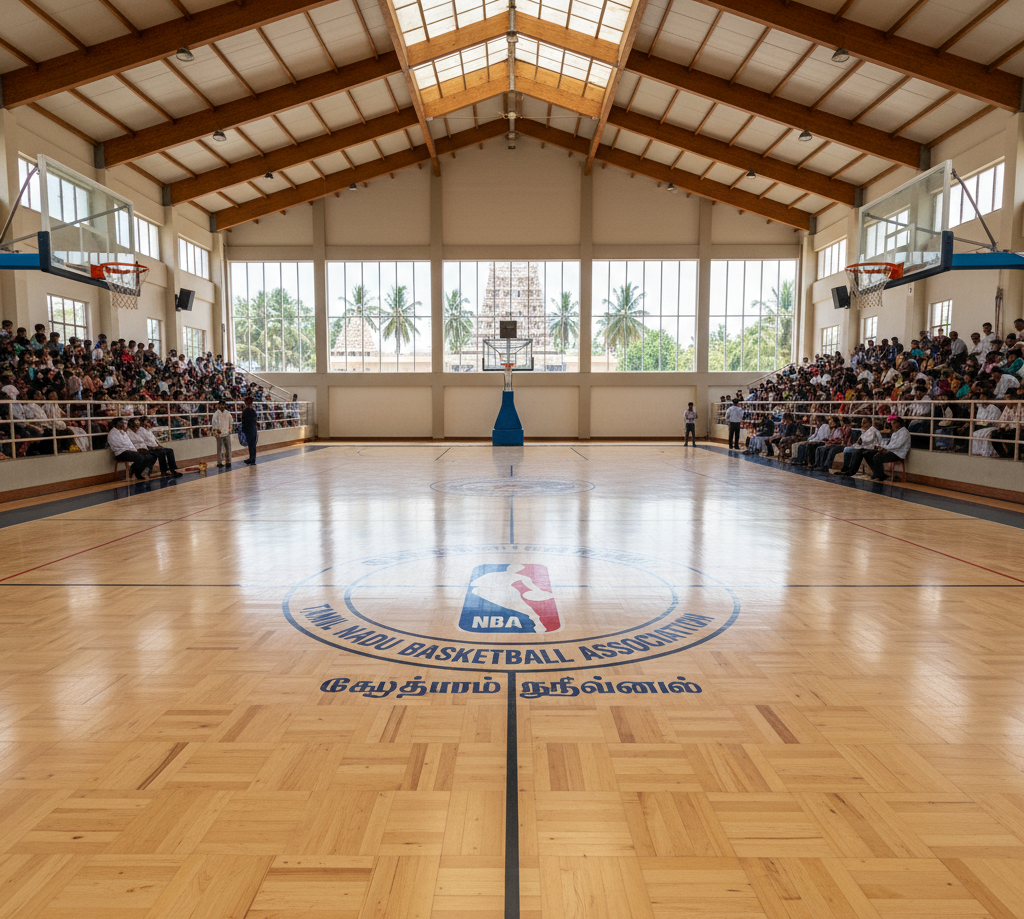 Wooden Basketball Court Flooring in Tamil Nadu