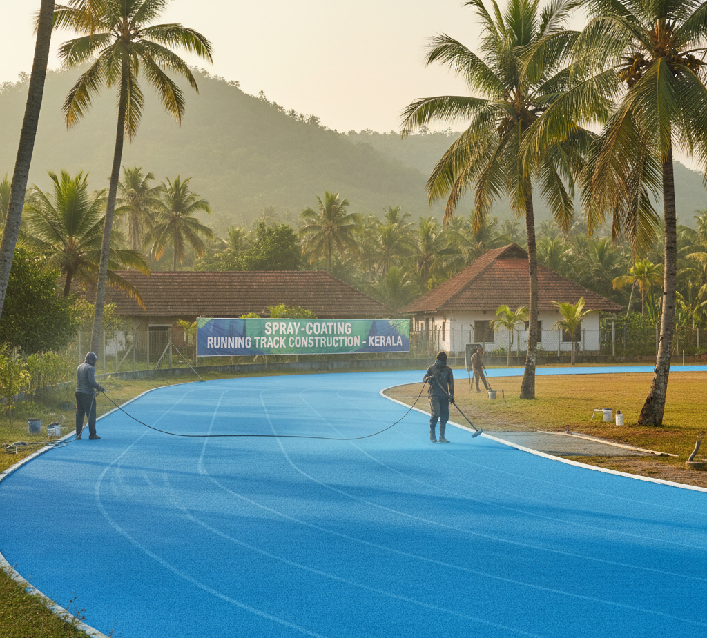 Spray-Coating Running Track Construction in Kerala