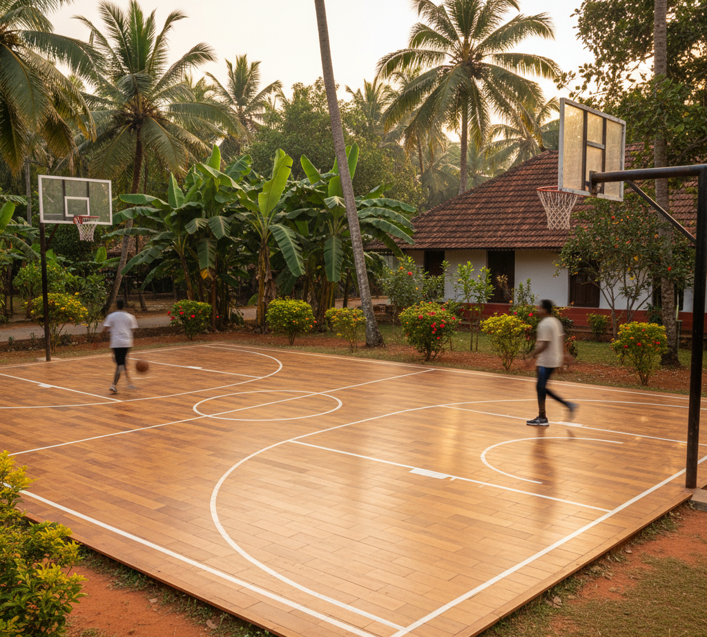 Wooden Basketball Court Flooring in Kerala