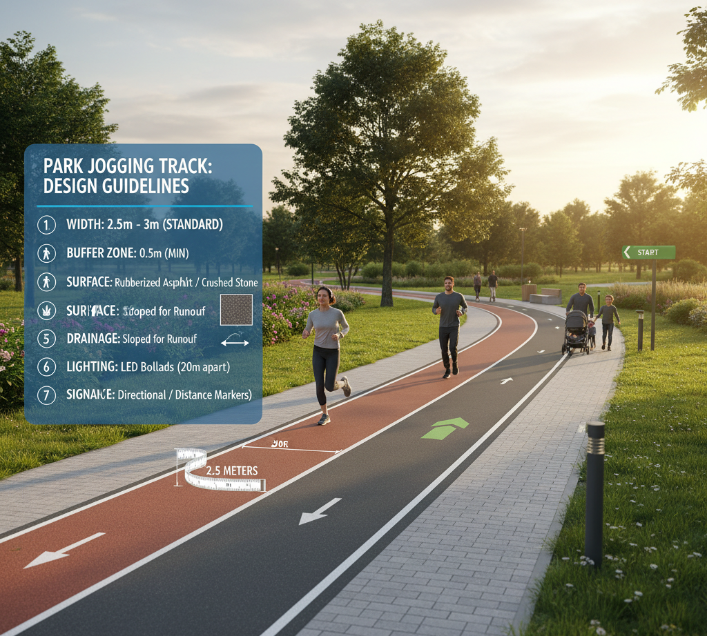 Park Jogging Track Width: Standard Dimensions