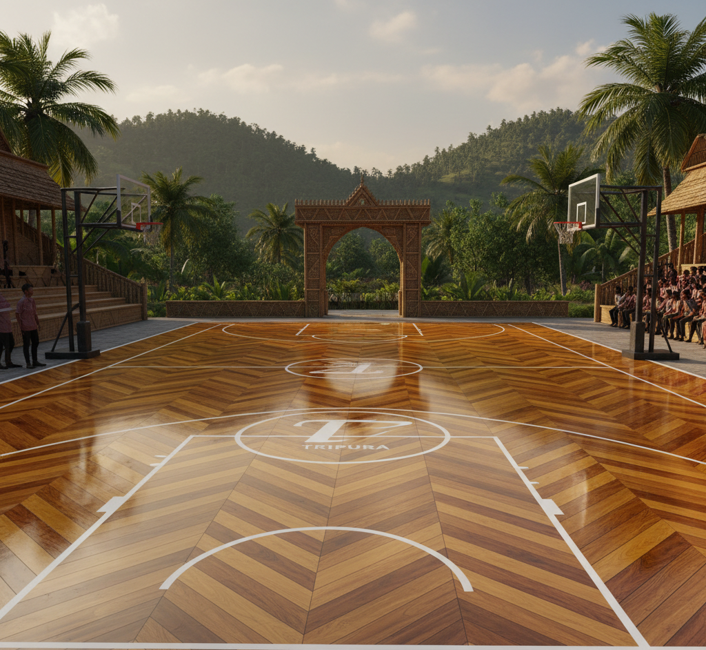 Wooden Basketball Court Flooring in Tripura