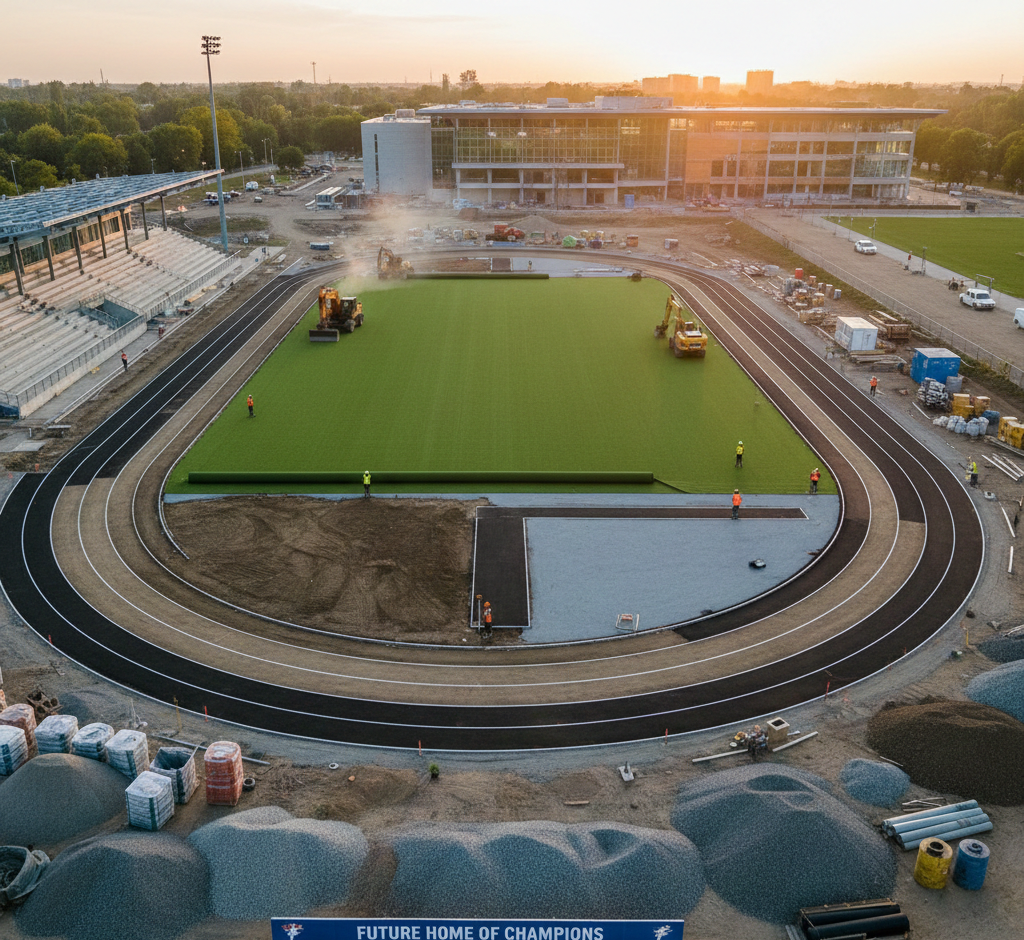 6-Lane Track Construction