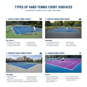 Types of Hard Tennis Court Surfaces