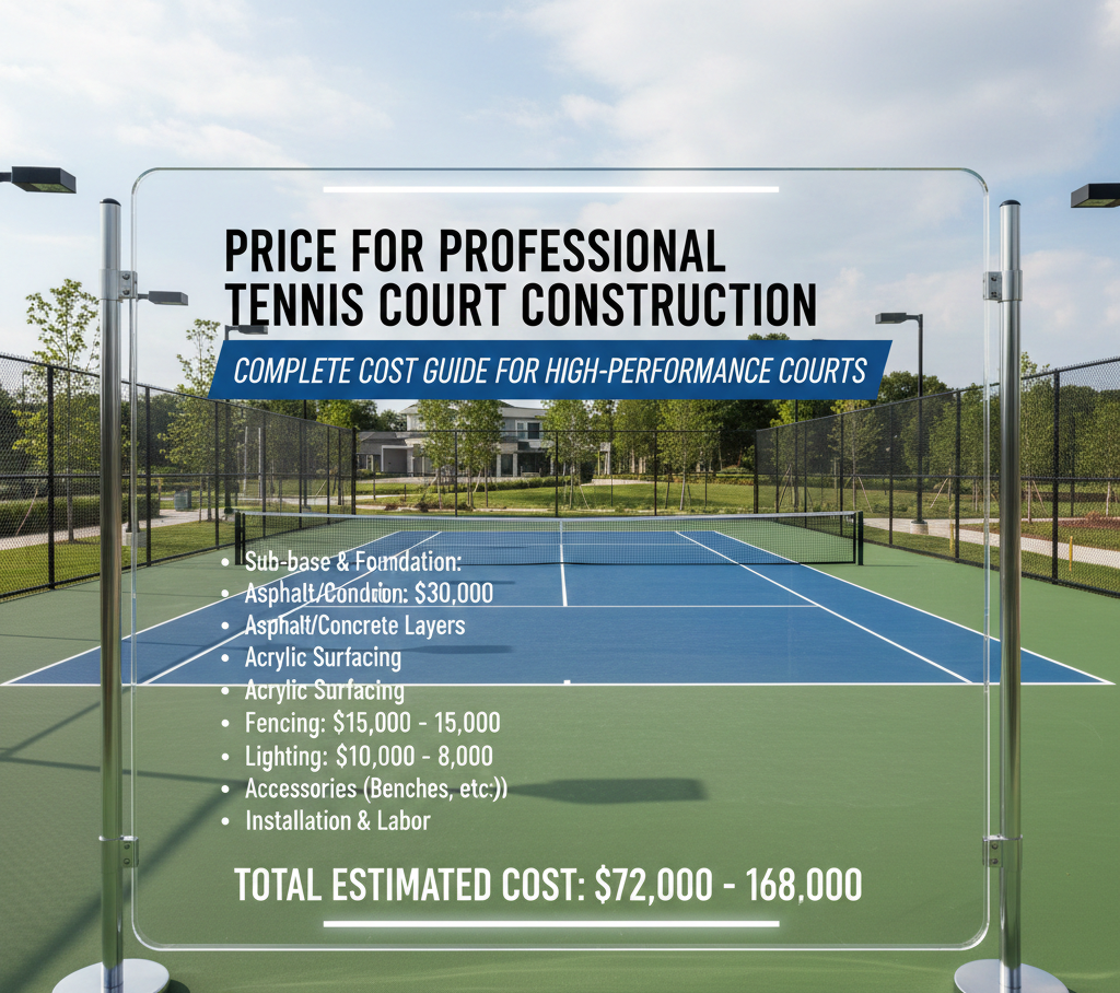 Price for Professional Tennis Court Construction