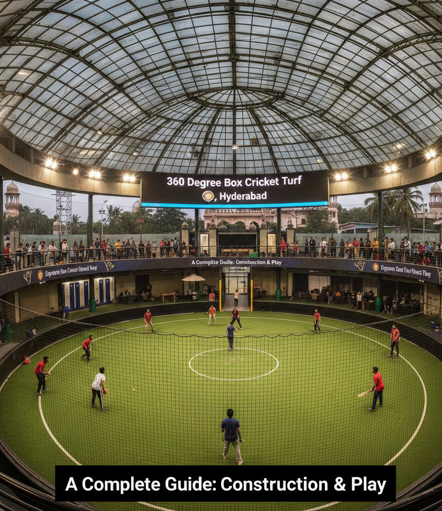 360 Degree Box Cricket Turf Construction in Hyderabad