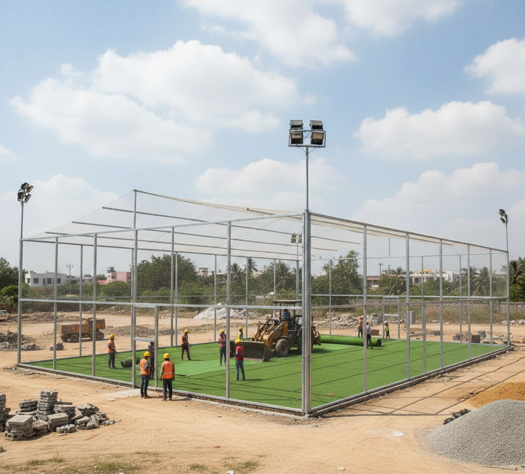 Box Cricket Pitch Construction
