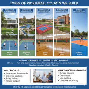 Types of Pickleball Courts We Build