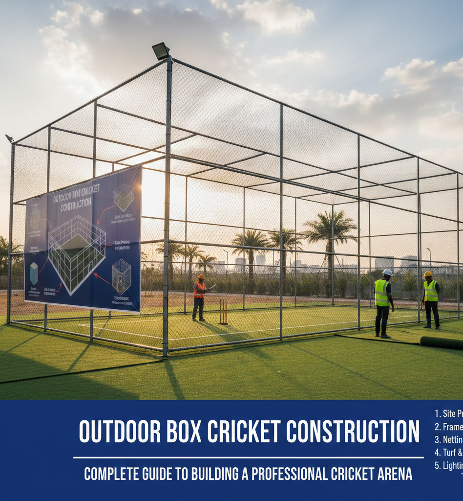 Outdoor Box Cricket Construction