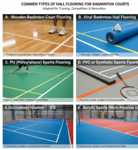 Common Types of Hall Flooring for Badminton Courts