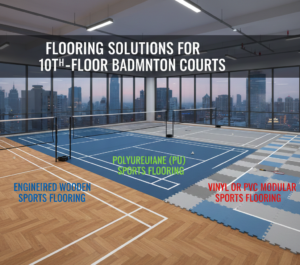 Flooring Solutions for 10th-Floor Badminton Courts