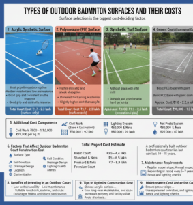 Types of Outdoor Badminton Court Surfaces and Their Costs