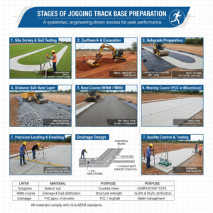 Stages of Jogging Track Base Preparation
