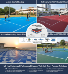 Types of Outdoor Volleyball Court Flooring Solutions