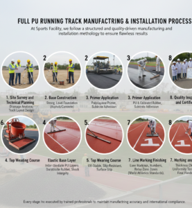 Full PU Running Track Manufacturing & Installation Process