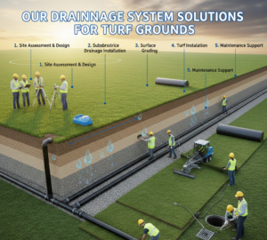 Our Drainage System Solutions for Turf Grounds
