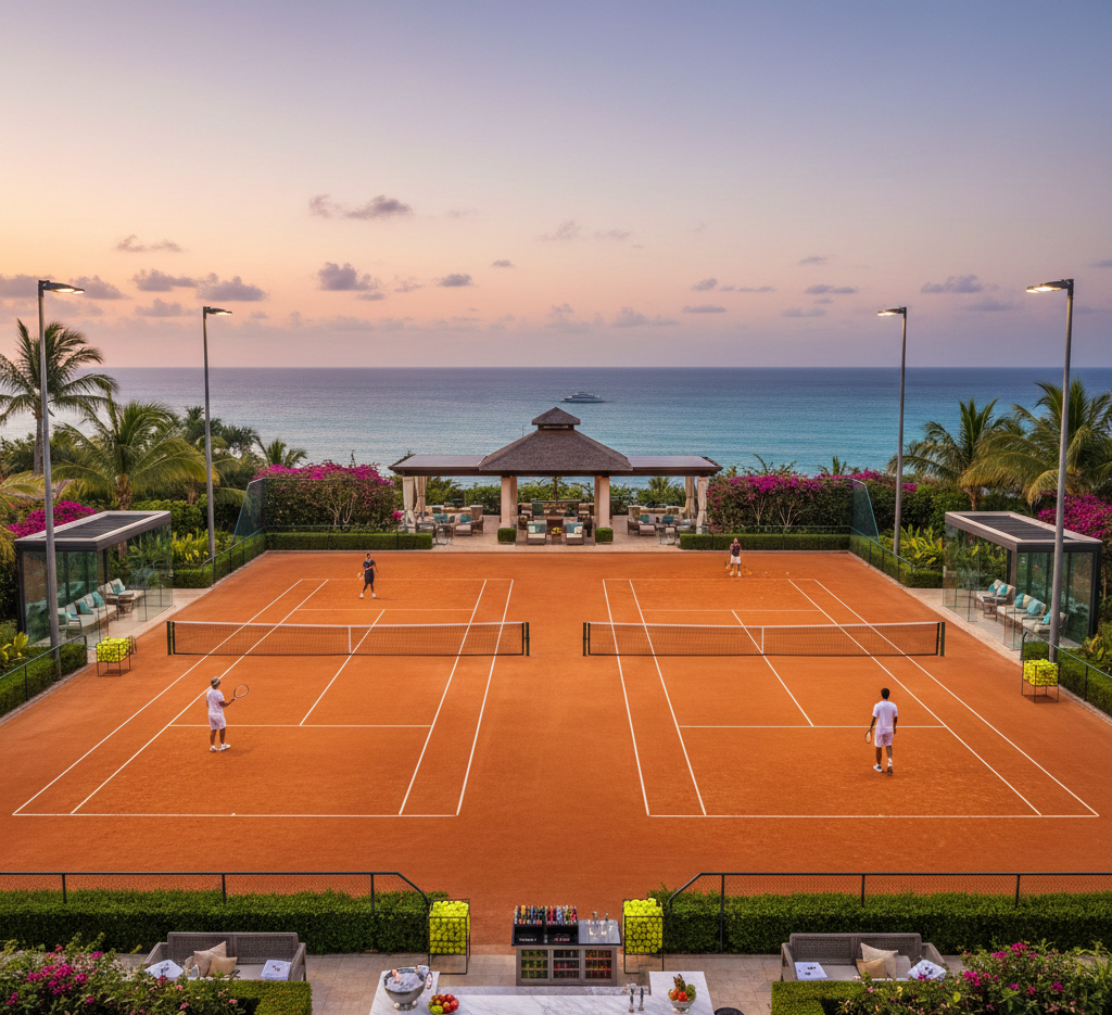 Resort Tennis Court Setup