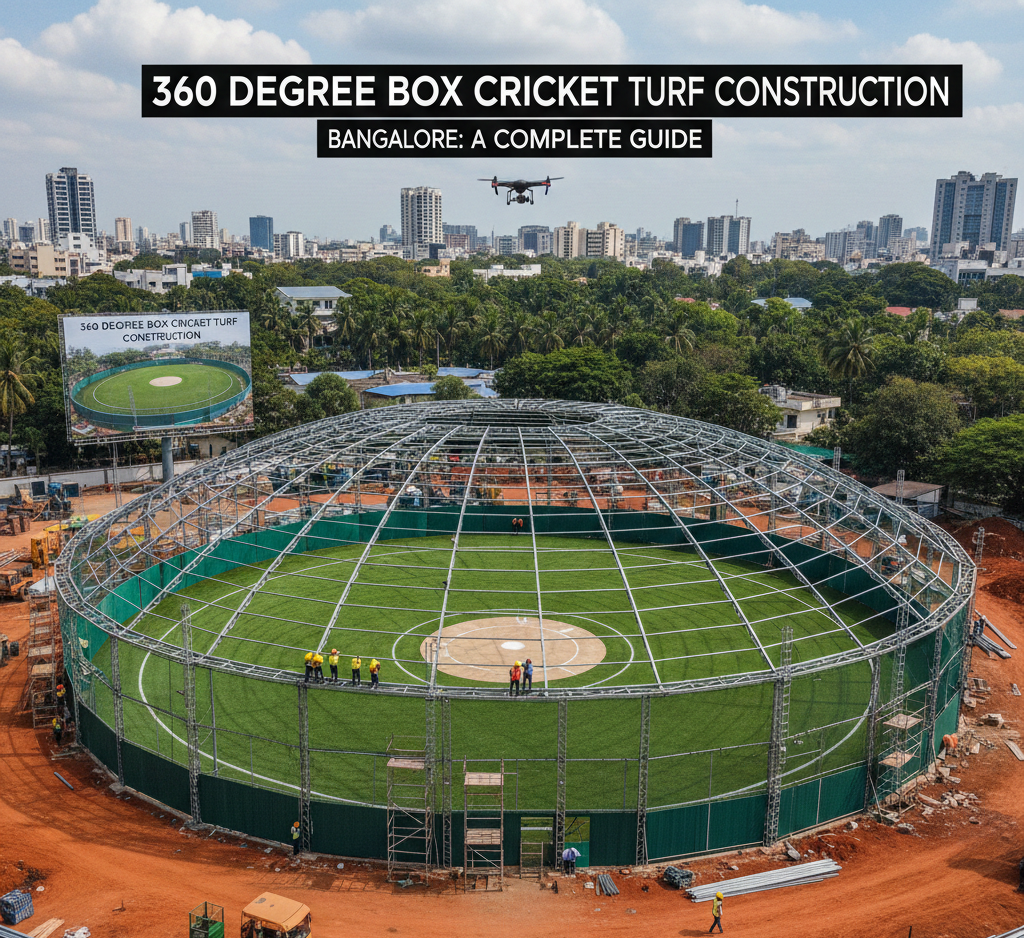 360 Degree Box Cricket Turf Construction in Bangalore
