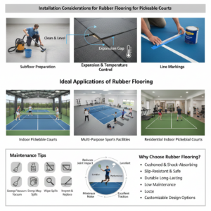 Installation Considerations for Rubber Flooring for Pickleball Courts