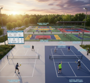 Post-Tension Concrete Pickleball Courts