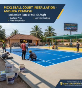 Installation Process for Pickleball Court Flooring in Andhra Pradesh