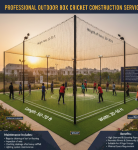 Outdoor Box Cricket Court Dimensions
