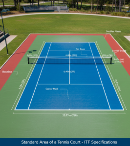 Standard Area of a Tennis Court