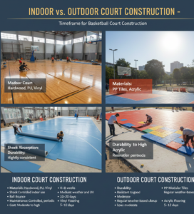 Indoor vs. Outdoor Court Construction – Key Differences