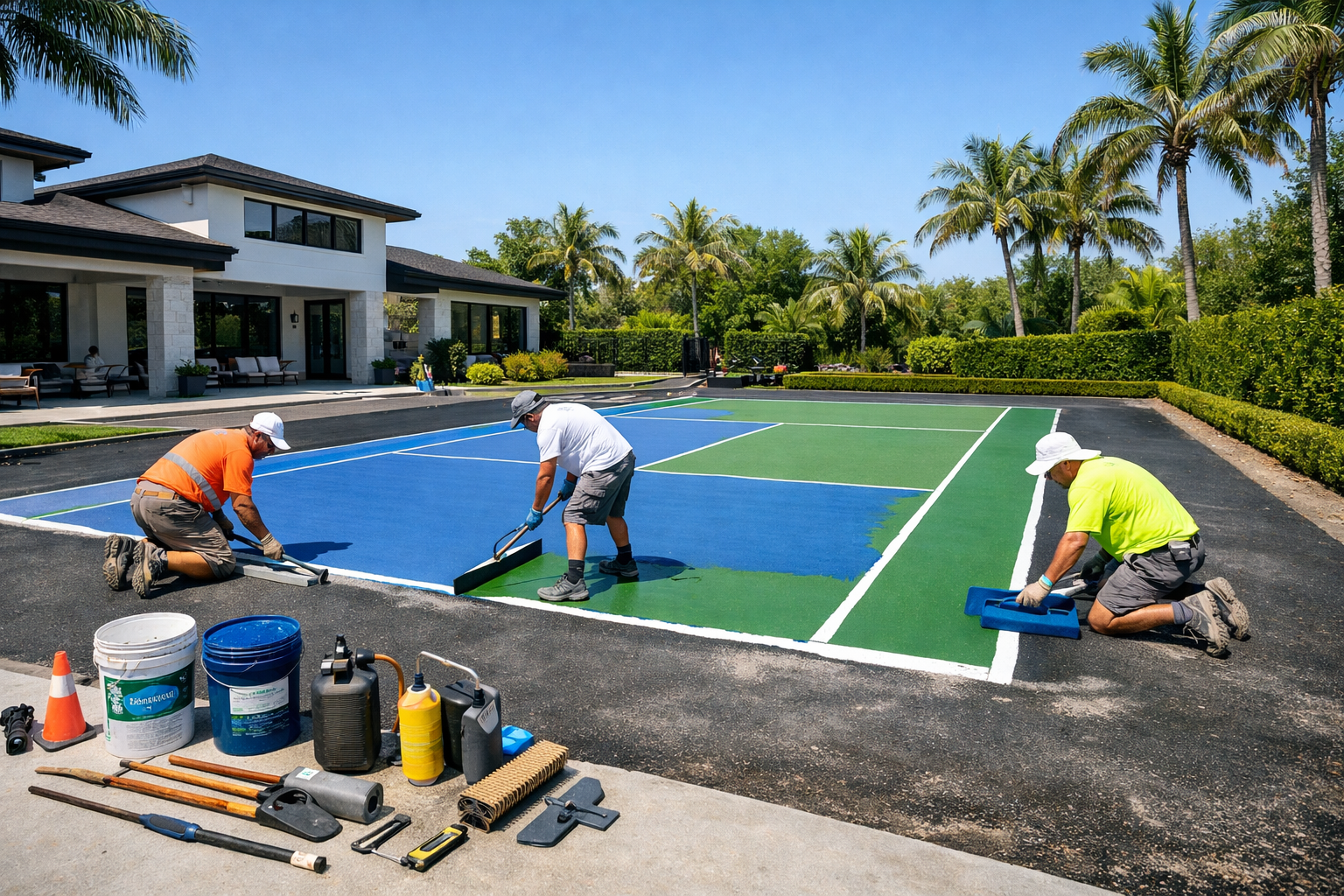 Residential Tennis Court Construction