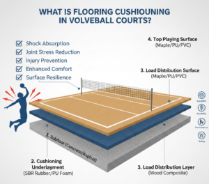 What Is Flooring Cushioning in Volleyball Courts?