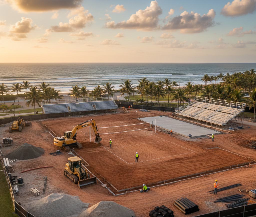 Volleyball Court Construction Process