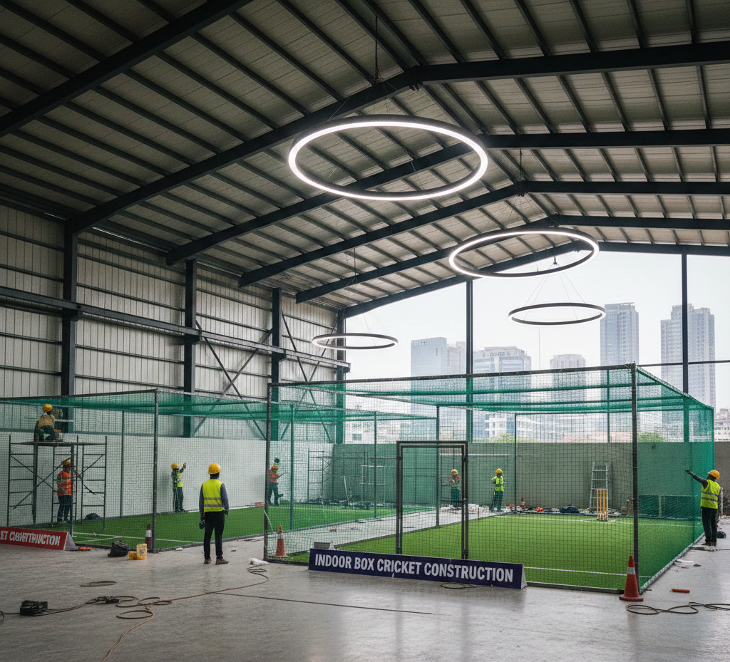 Indoor Box Cricket Construction