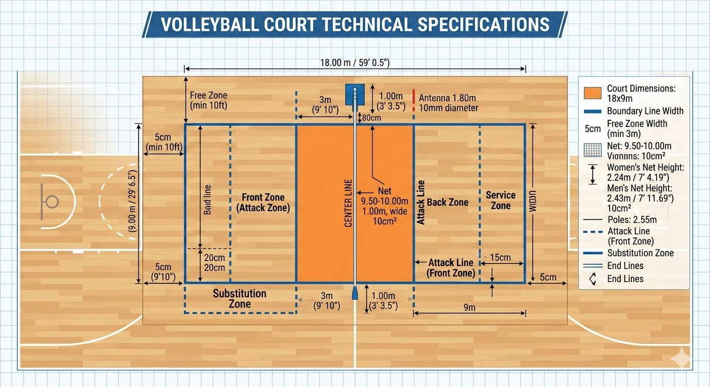 Volleyball Court Technical Specifications