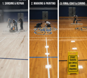 What Does “Refinishing a Basketball Court Floor” Mean?
