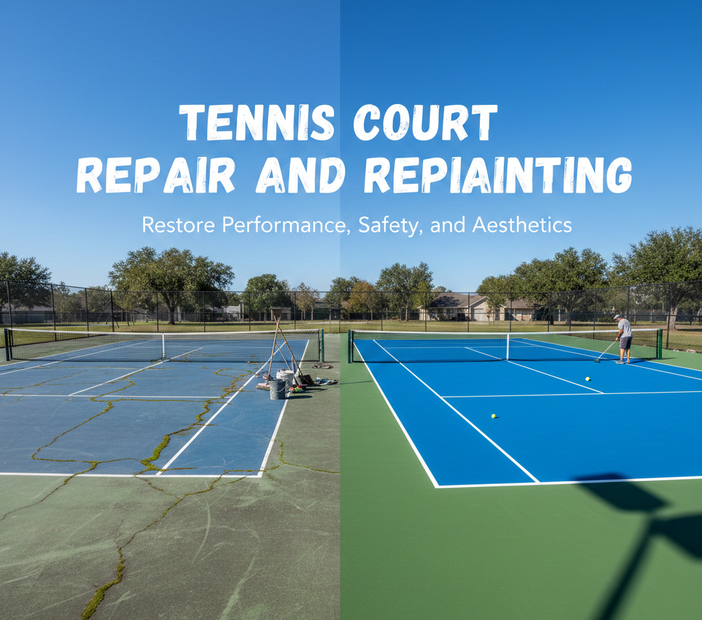 Tennis Court Repair and Repainting