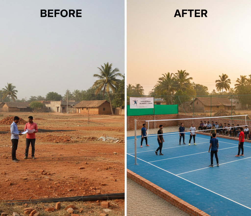 Volleyball Court Construction in India