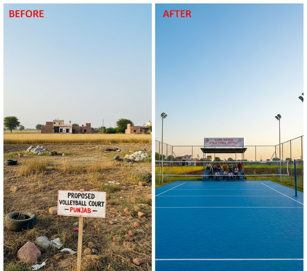 Volleyball Court Construction in Punjab