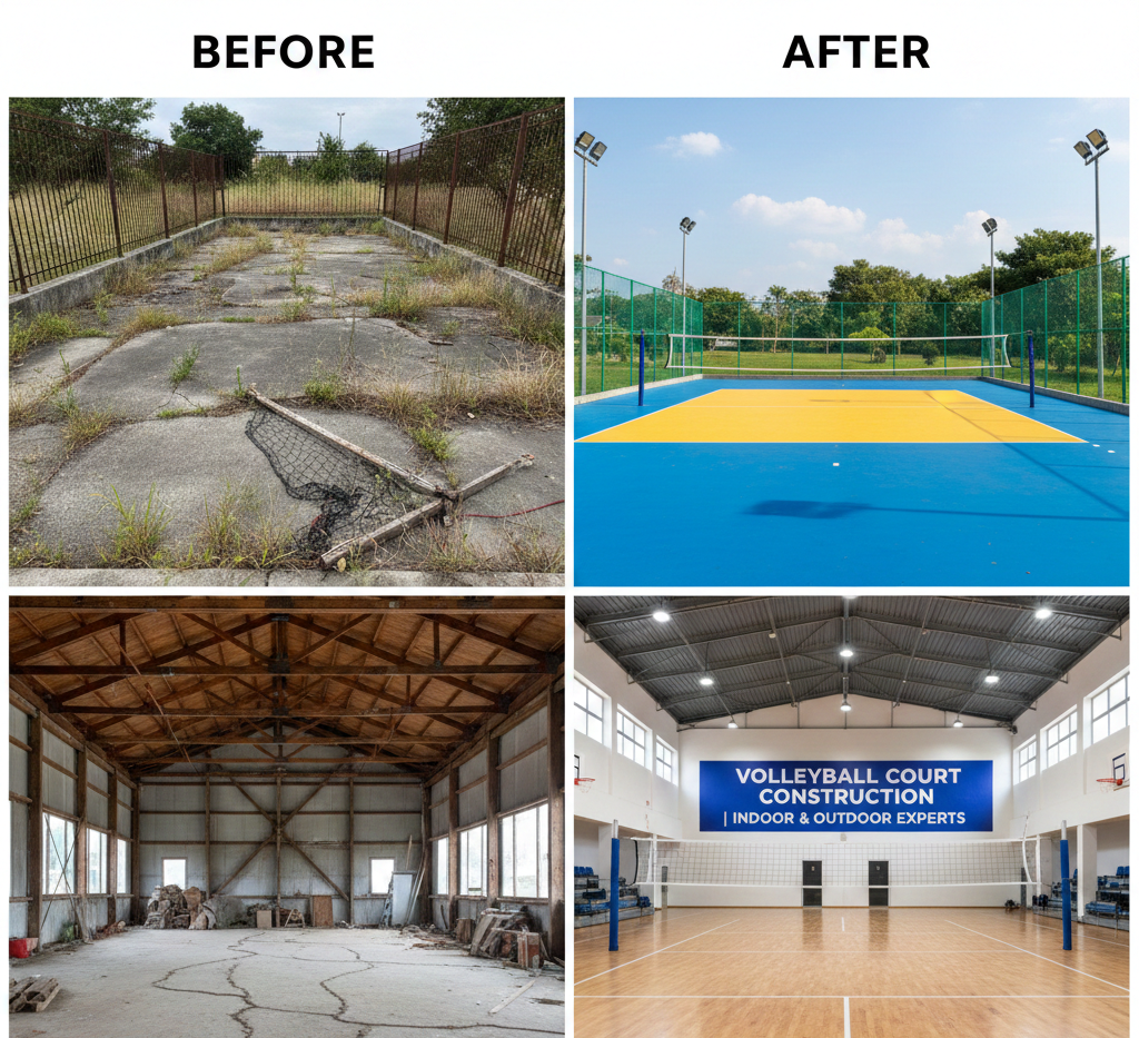 Volleyball Court Construction