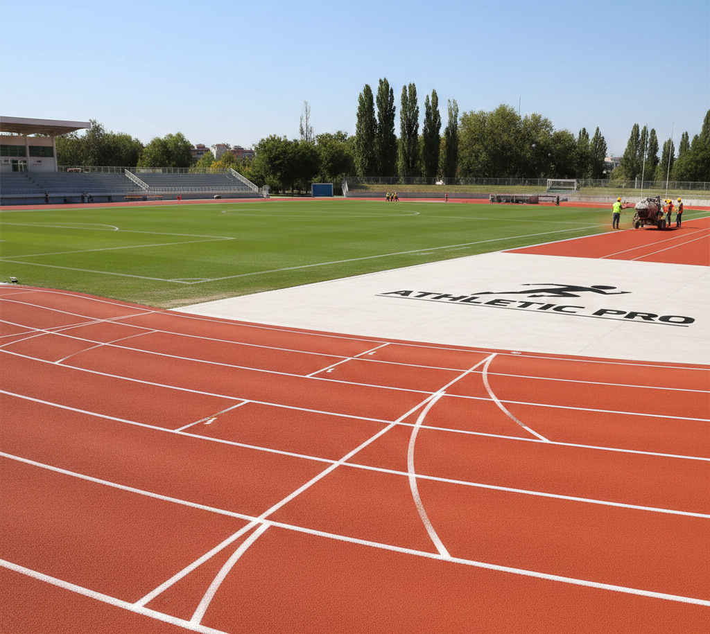 Spray Coating Running Track Construction