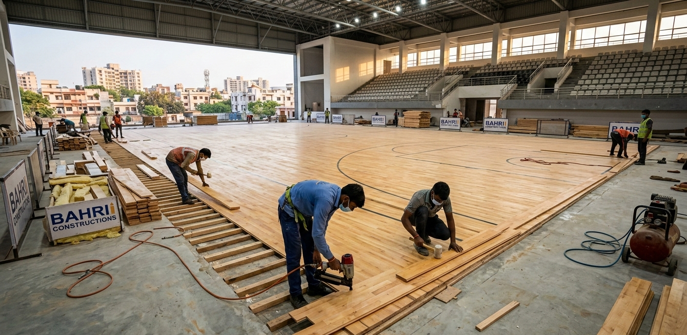 Wooden Flooring Court Construction in Lucknow